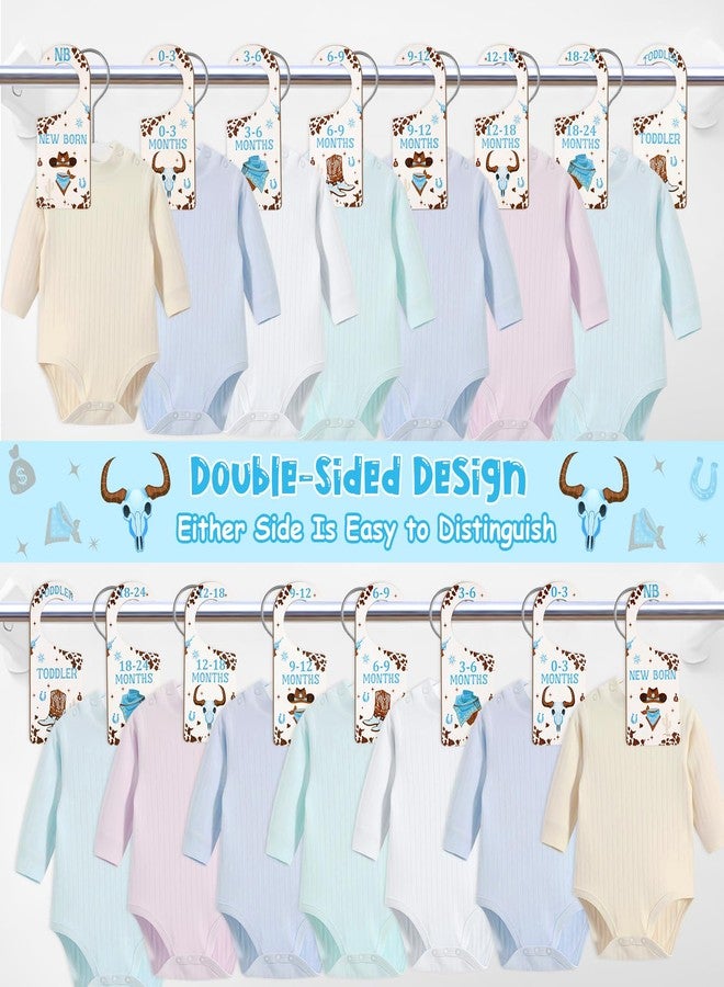 CORNER LACE Baby Closet Dividers 8PCS, Western Cowboy Theme Wooden Double-Sided Clothes Size Hanger Organizer from Newborn to Toddler for Nursery Decor Baby Shower Birthday Gift - Image 3